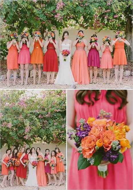 Damas en tonos rosas con naranja. - 13