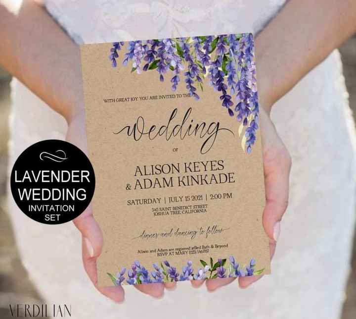 Invitaciones Lavanda. - 1
