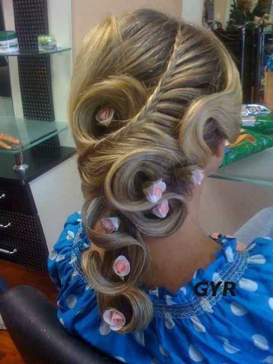 trenza con flores 