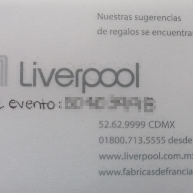 Donde agregar el número de evento de la mesa de regalos a las invitaciones 5