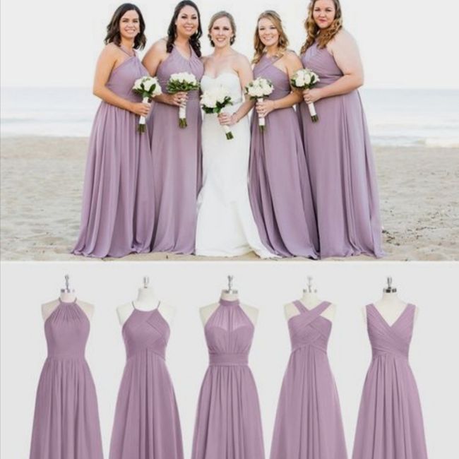 Vestidos de damas en tonos lila 💜 7