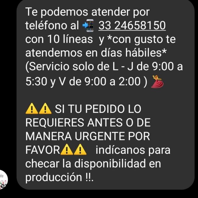 Ayuda !! Tiempo entrega Festiboda 1