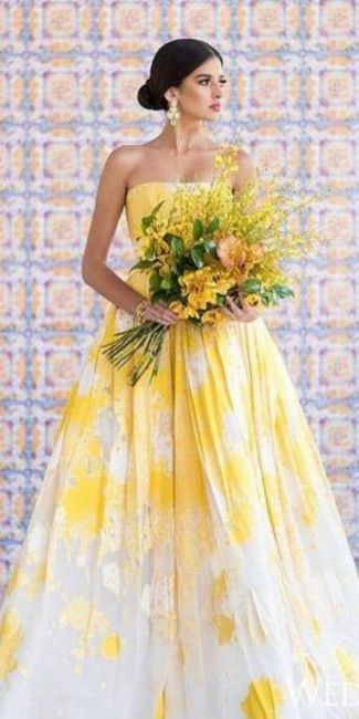 Vestidos de novia en tonos amarillos 💛🌈 1