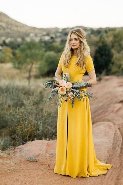 Vestidos de novia en tonos amarillos 💛🌈 6
