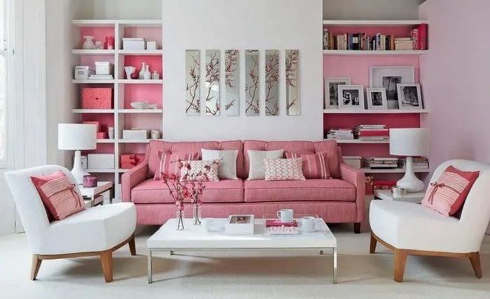 Decoración de sala en rosa 🛋️💓 6