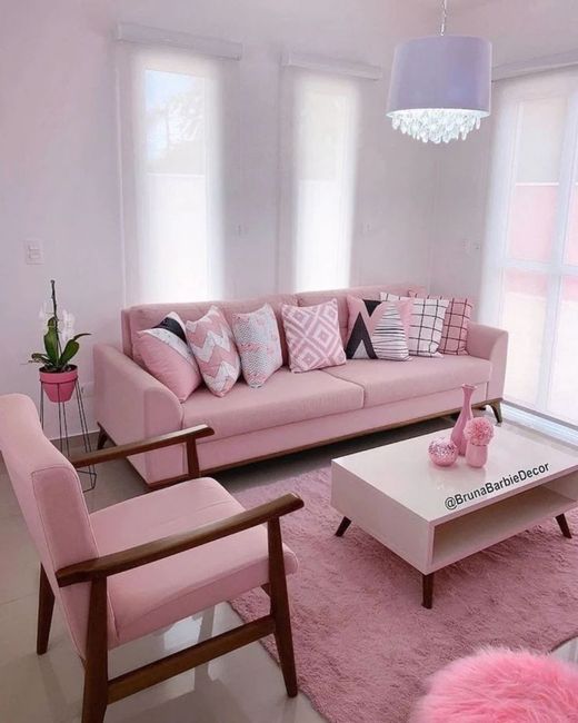 Decoración de sala en rosa 🛋️💓 7