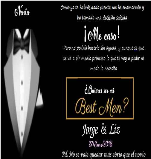 Invitación Best Man