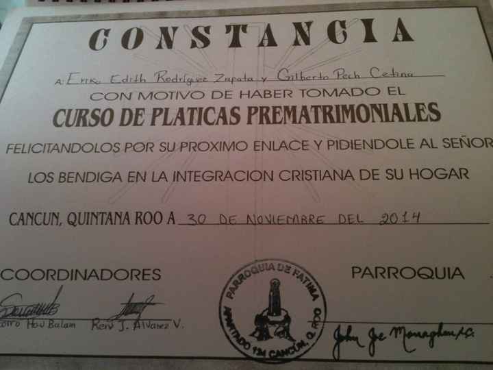 Constancia de pláticas  - 1