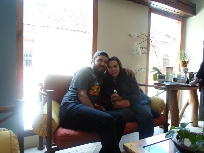 ya casi de regreso...nos vemos asi por que no dormimos un dia antes en la noche fue el temblor