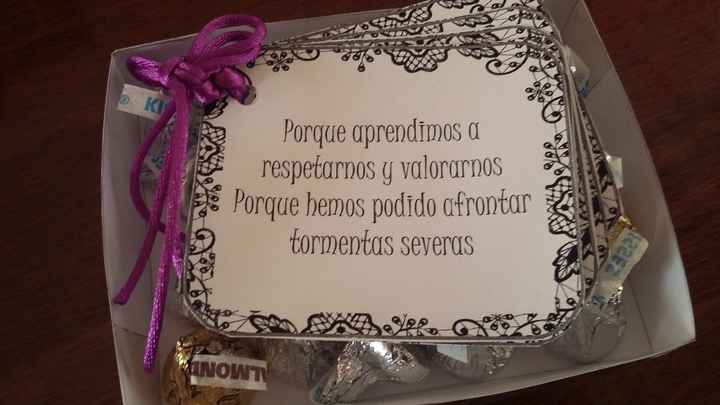 Invitacion y chocolates