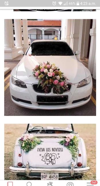 Decoración de auto de bodas - 1