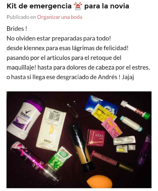Kit de emergencia de la novia 👝 - 2