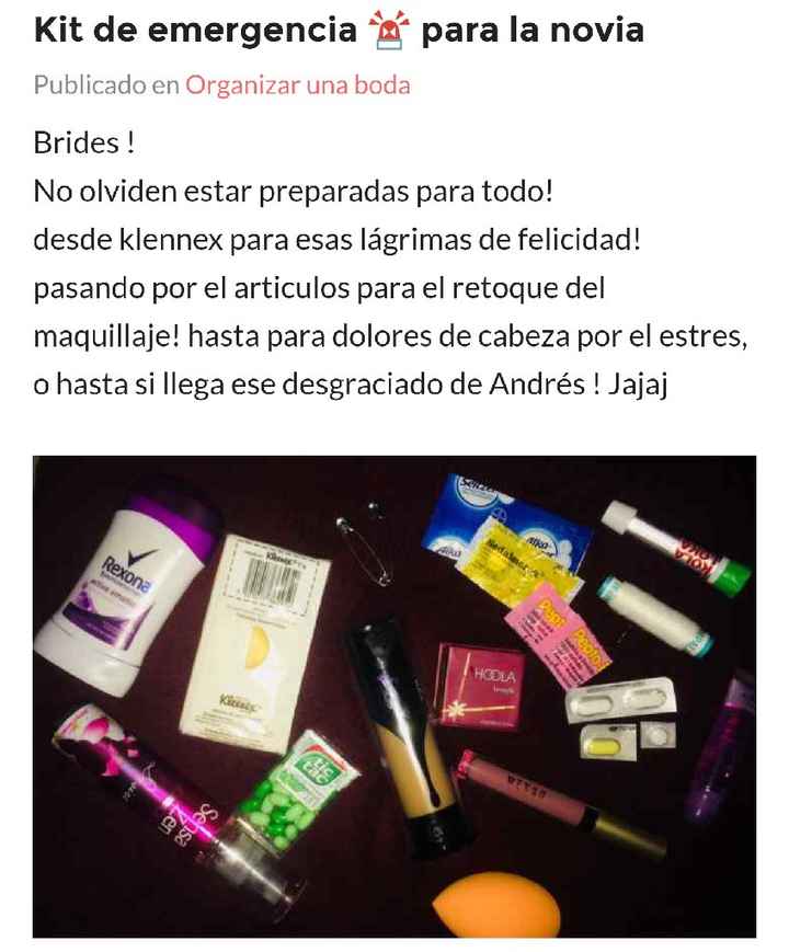 Kit de emergencia de la novia 👝 - 2