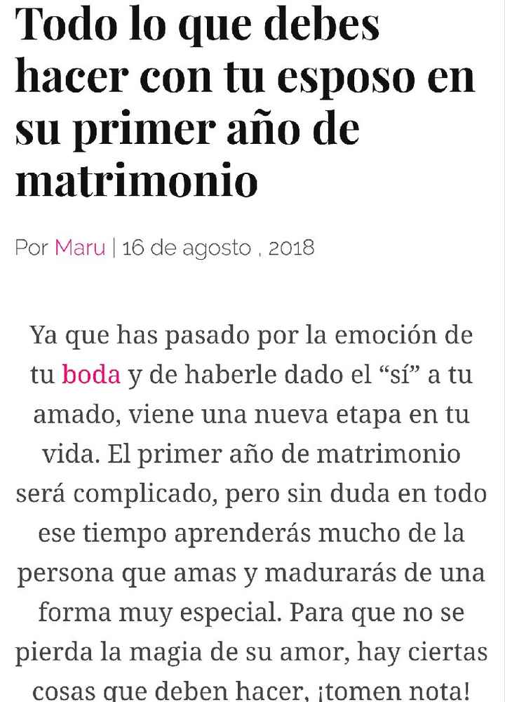 Cosas que deben de hacer el 1er año de matrimonio - 1