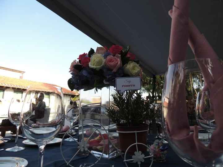 Las mesas bajo la carpa