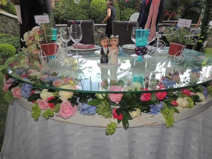 Nuestra mesa de frente y nuestros muñequitos! :D