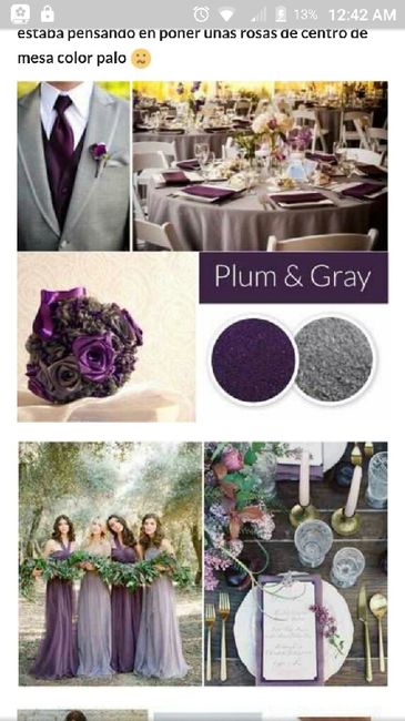 Combinación de colores en plum (y también tonos morado, lila, etc) y gris - 9