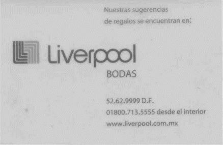 Boleto para la mesa de regalos