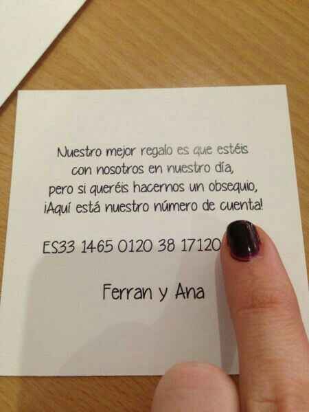 Dinero en vez de regalos? - 1