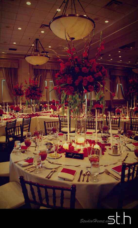 Centros de mesa rojos - 1