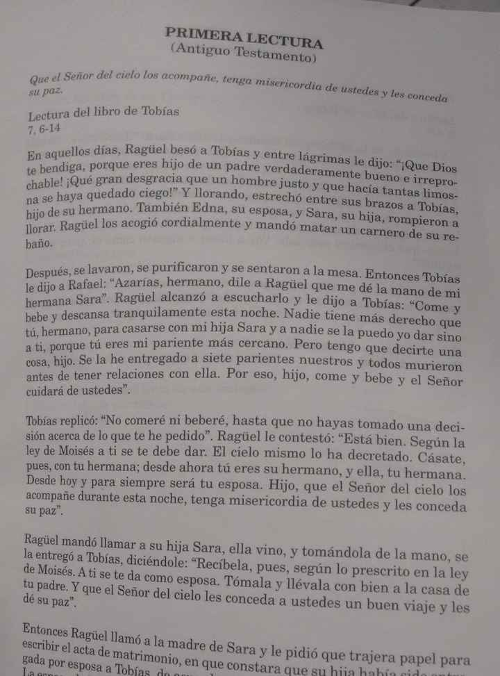 Lectura del Libro de Tobías