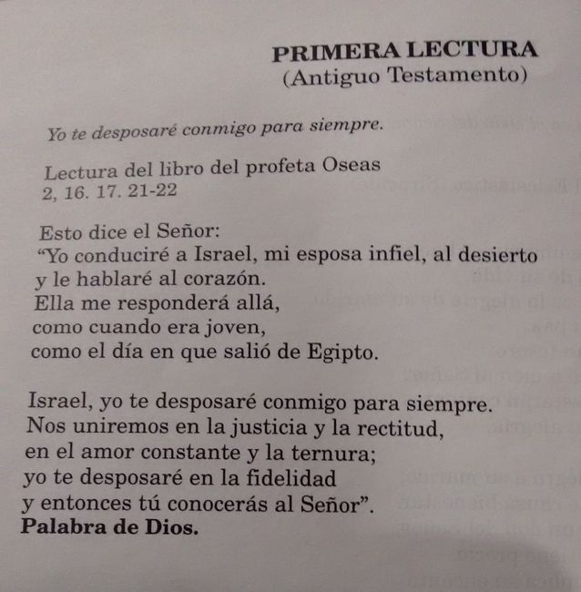 Lectura del Libro del Profeta Oseas