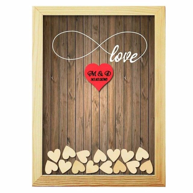 cuadro de  firmas corazones