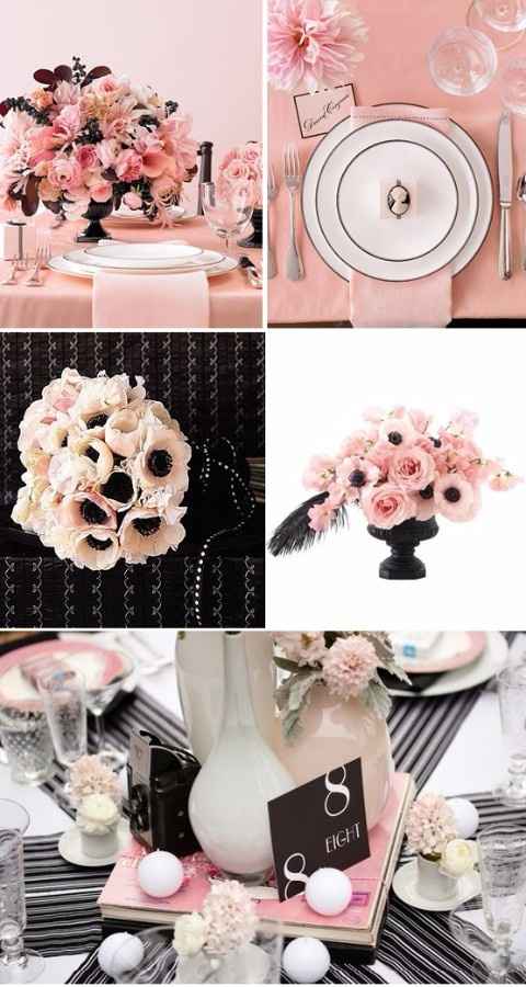 Boda Rosa Cuarzo Con Negro  3