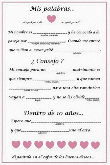 Palabras para los novios