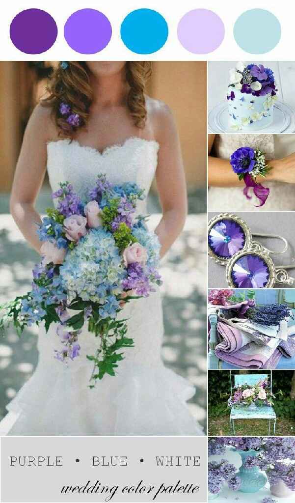 Purple + blue + white