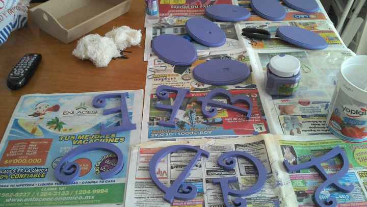 Haciendo los identificadores de mesa
