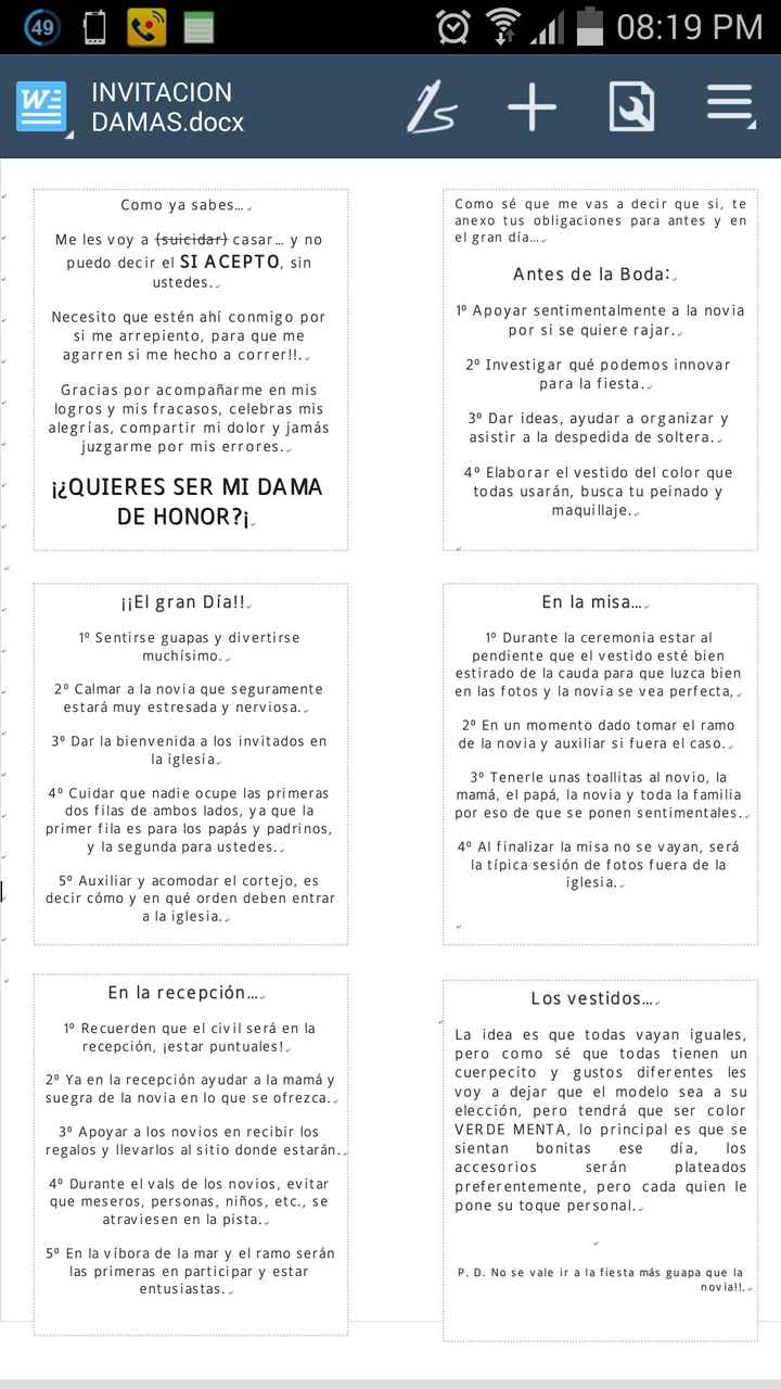 Mi invitación para las damas de honor!  - 1