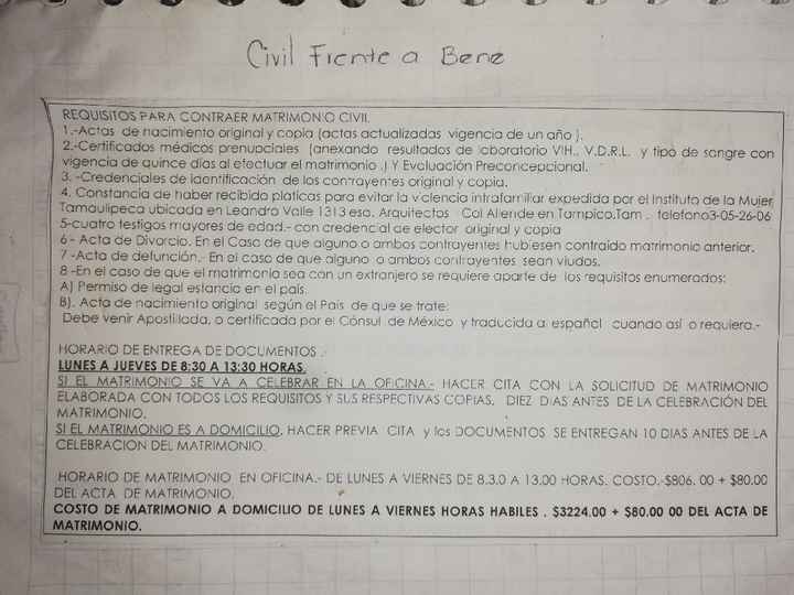 Requisitos matrimonio civil Tampico. - 6