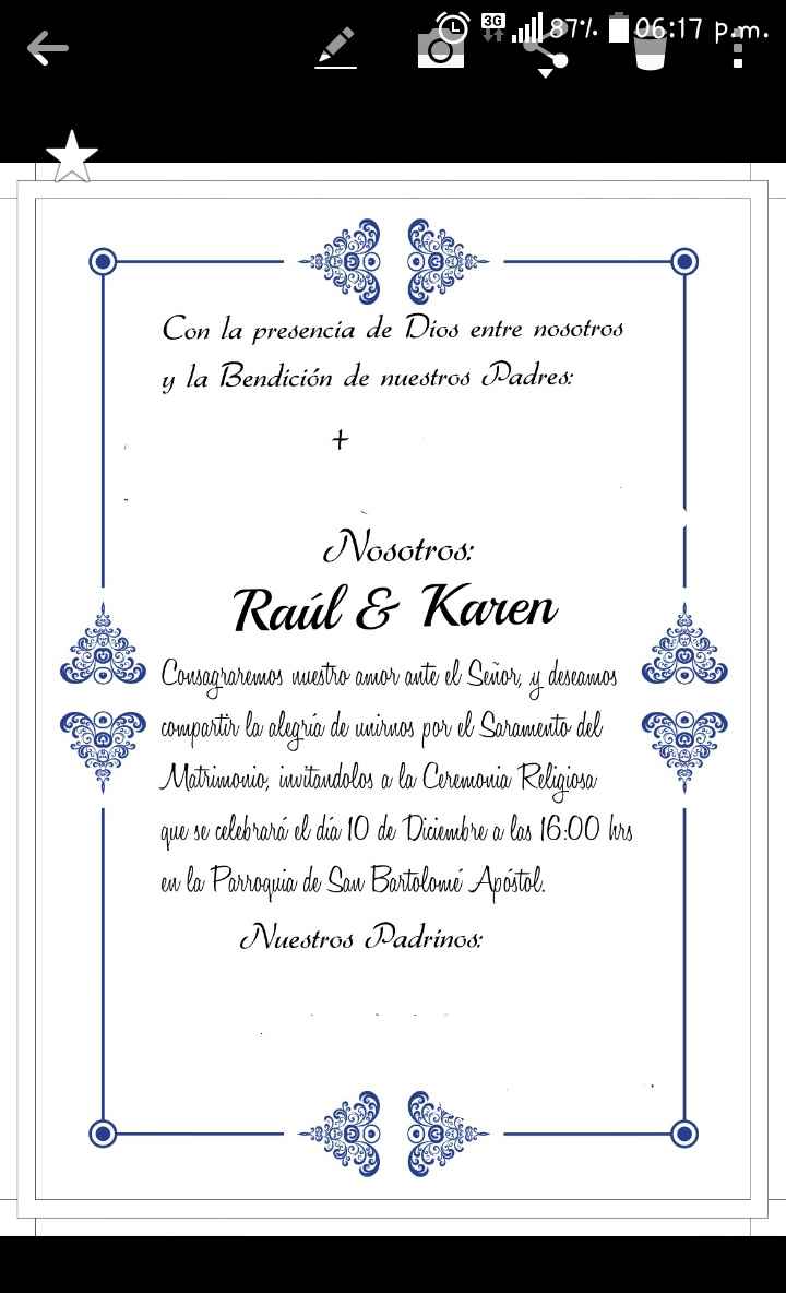 texto de mi invitacion