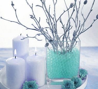 centros de mesa color menta