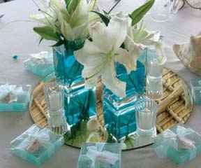 centros de mesa color menta