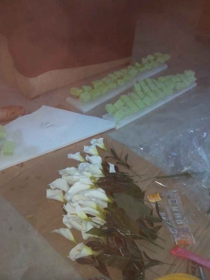 centros de mesa en proceso