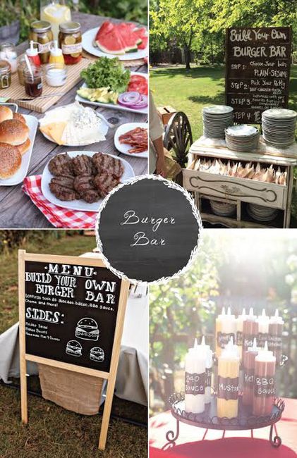 Hamburguesas, dedos de Queso, aros de cebolla ; ese sera el Menú para mi Boda, pero la Decoración? -