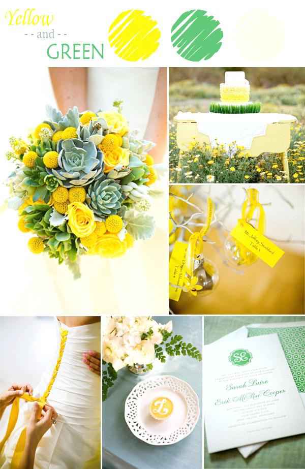 Tema de boda amarillo, verde y gris - 3