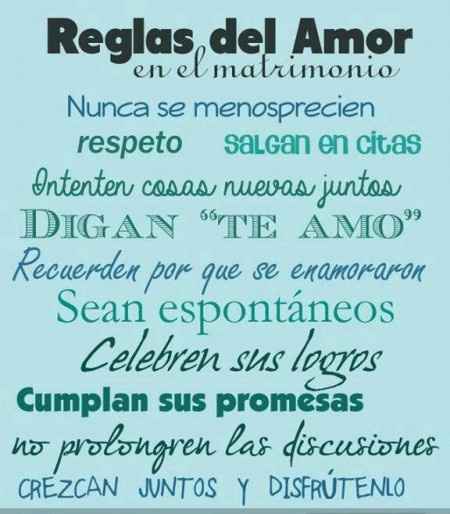 Reglas del amor en el matrimonio. - 1