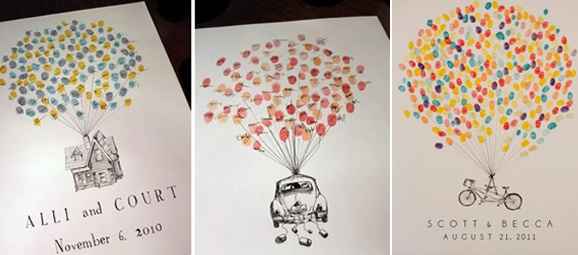 Ideas libro de firmas con huellas