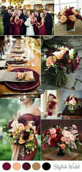 Combinaciones de colores en maroon y green - 3