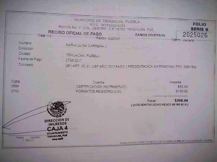 Certificación (Matrimonio) Formatos Registro Civil