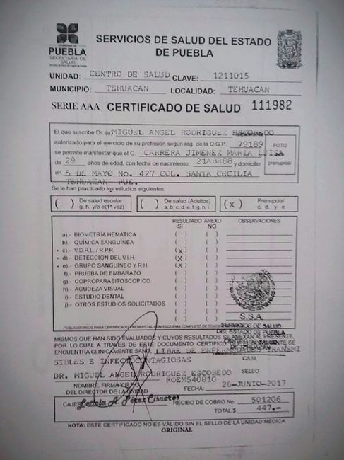 Certificado de Salud