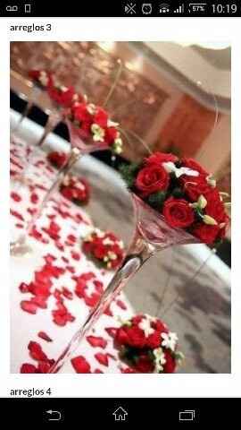 Mis centros de mesa se paceren a estos solo que son en candelabro y con velas, pero esta es la idea 