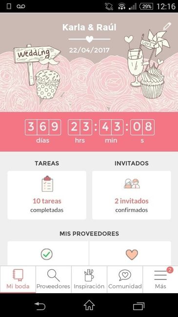 Despues al cambiar la fecha, me senti un poco triste por que se me hacia eterno que llegara el momen