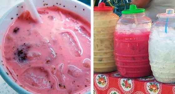 Agua de Horchata y Fresa