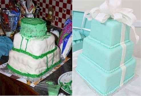 3. “Siempre quise una tarta azul de Tiffany, perfecta para mi boda.”