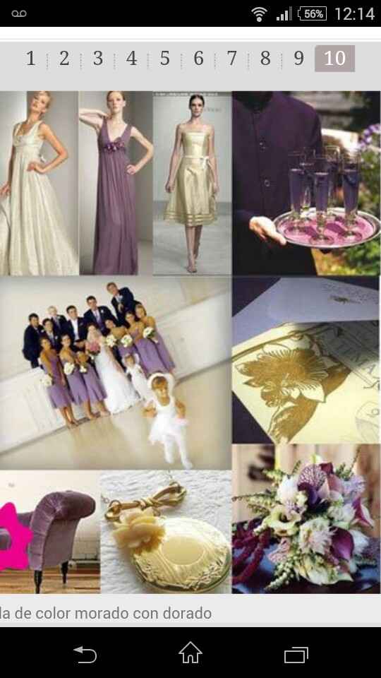 Ideas con color lila y dorado. - 2