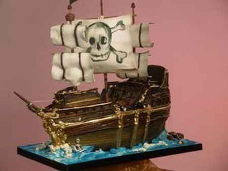 barco pirata de pastel